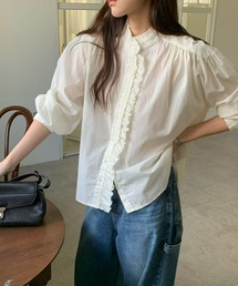 フリルシングルブレストシャツ
