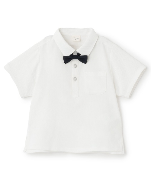 petit main(プティマイン)の「【WINDRY】タイつきシャツ(シャツ/ブラウス・キッズ・オフホワイト/ブルー・130cm/110cm/100cm/120cm/90cm)」の1枚目の写真