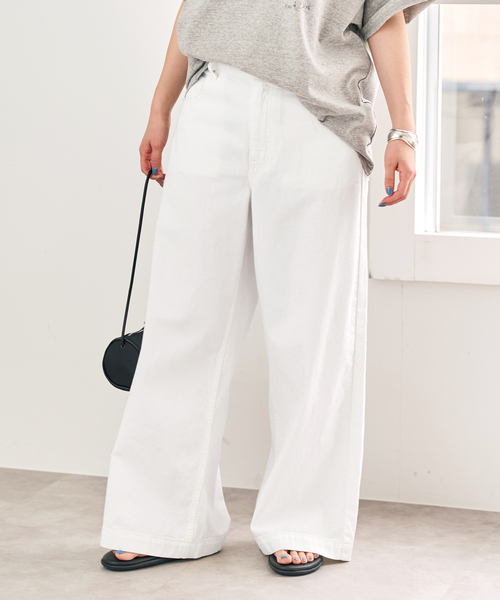Spick & Span(スピックアンドスパン)の「5 1/2 8oz LOOSE WIDE DENIM(デニムパンツ・レディース・サックスブルー/ホワイト・26/27/28/29)」の8枚目の写真