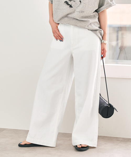 Spick & Span（スピックアンドスパン）の「5 1/2 8oz LOOSE WIDE DENIM（デニムパンツ・レディース・サックスブルー/ホワイト・26/27/28/29）」の20枚目の写真