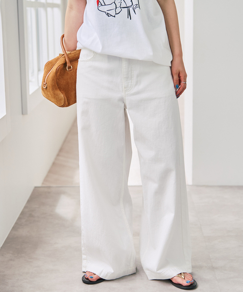 Spick & Span（スピックアンドスパン）の「5 1/2 8oz LOOSE WIDE DENIM（デニムパンツ・レディース・サックスブルー/ホワイト・26/27/28/29）」の21枚目の写真
