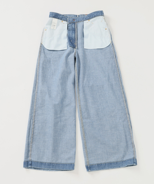 Spick & Span（スピックアンドスパン）の「5 1/2 8oz LOOSE WIDE DENIM（デニムパンツ・レディース・サックスブルー/ホワイト・26/27/28/29）」の10枚目の写真