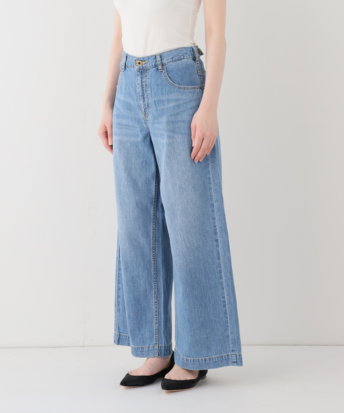 Spick & Span(スピックアンドスパン)の「5 1/2 8oz LOOSE WIDE DENIM(デニムパンツ・レディース・サックスブルー/ホワイト・26/27/28/29)」の9枚目の写真