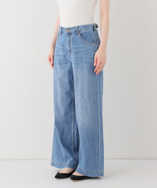 Spick & Span(スピックアンドスパン)の「5 1/2 8oz LOOSE WIDE DENIM(デニムパンツ・レディース・サックスブルー/ホワイト・26/27/28/29)」の10枚目の写真