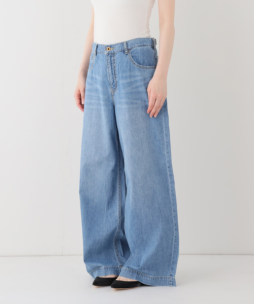 Spick & Span(スピックアンドスパン)の「5 1/2 8oz LOOSE WIDE DENIM(デニムパンツ・レディース・サックスブルー/ホワイト・26/27/28/29)」の11枚目の写真