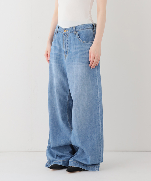 Spick & Span(スピックアンドスパン)の「5 1/2 8oz LOOSE WIDE DENIM(デニムパンツ・レディース・サックスブルー/ホワイト・26/27/28/29)」の12枚目の写真