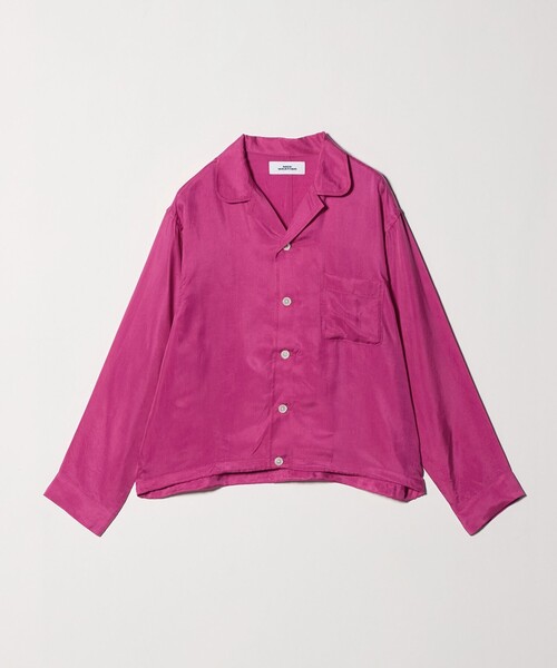 NICE WEATHER(ナイスウェザー)の「<NICE WEATHER>サテン オープンカラー シャツ(シャツ/ブラウス・レディース・ネイビー/ピンク・S/M)」の15枚目の写真