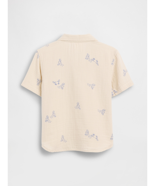 GAP(ギャップ)の「コットンガーゼ プリント ポロシャツ (幼児・ベビー)(シャツ/ブラウス・キッズ・アイボリー/ライトブルー・100cm/105cm/110cm/95cm/90cm/80cm/70cm)」の5枚目の写真