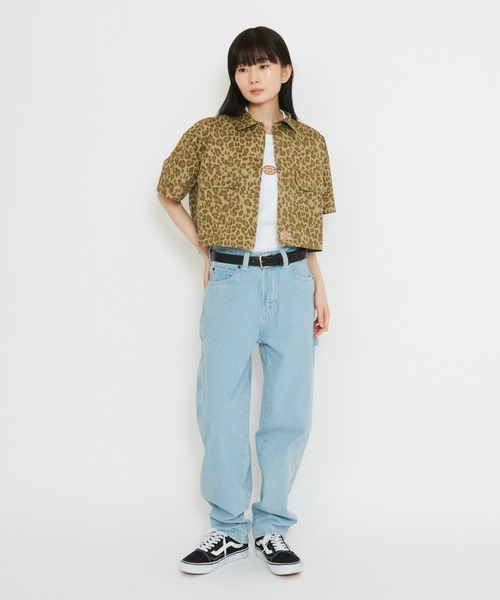 Dickies(ディッキーズ)の「Dickies/ディッキーズ ショート ワークシャツ(シャツ/ブラウス・レディース・レオパード/ブラック/ベージュ・LARGE/MEDIUM)」の10枚目の写真