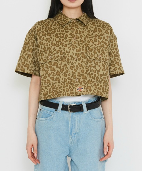 Dickies(ディッキーズ)の「Dickies/ディッキーズ ショート ワークシャツ(シャツ/ブラウス・レディース・レオパード/ブラック/ベージュ・LARGE/MEDIUM)」の12枚目の写真