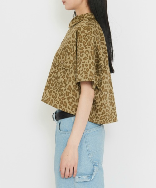 Dickies(ディッキーズ)の「Dickies/ディッキーズ ショート ワークシャツ(シャツ/ブラウス・レディース・レオパード/ブラック/ベージュ・LARGE/MEDIUM)」の13枚目の写真