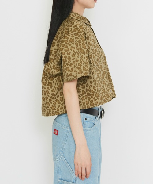 Dickies(ディッキーズ)の「Dickies/ディッキーズ ショート ワークシャツ(シャツ/ブラウス・レディース・レオパード/ブラック/ベージュ・LARGE/MEDIUM)」の15枚目の写真