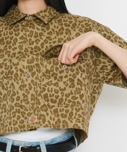 Dickies(ディッキーズ)の「Dickies/ディッキーズ ショート ワークシャツ(シャツ/ブラウス・レディース・レオパード/ブラック/ベージュ・LARGE/MEDIUM)」の16枚目の写真