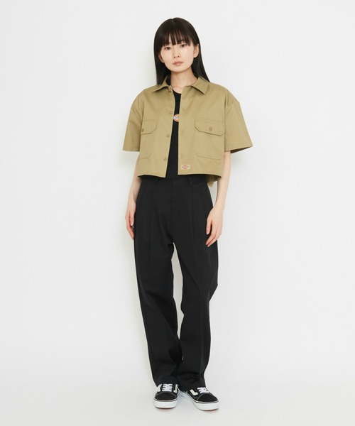 Dickies(ディッキーズ)の「Dickies/ディッキーズ ショート ワークシャツ(シャツ/ブラウス・レディース・レオパード/ブラック/ベージュ・LARGE/MEDIUM)」の18枚目の写真
