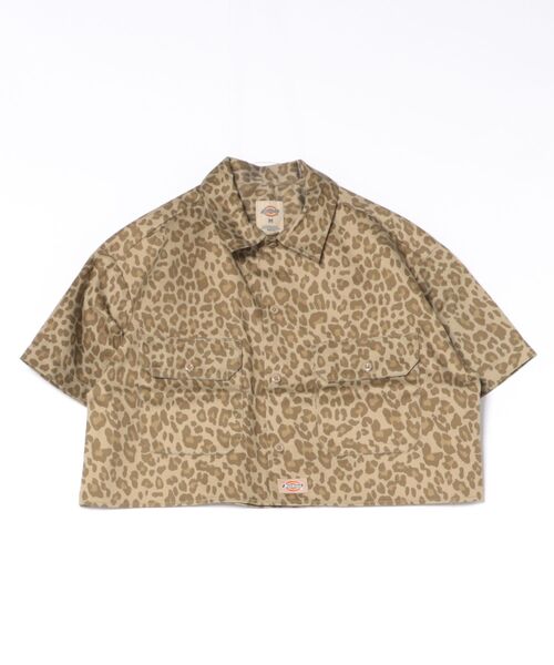 Dickies(ディッキーズ)の「Dickies/ディッキーズ ショート ワークシャツ(シャツ/ブラウス・レディース・レオパード/ブラック/ベージュ・LARGE/MEDIUM)」の4枚目の写真