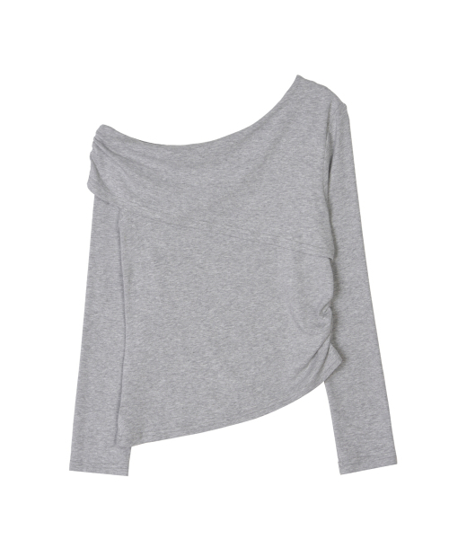 NICK&NICOLE(ニックアンドニコール)の「ASYMMETRIC OFF SHOULDER TOP_GRAY(Tシャツ/カットソー・レディース・その他・FREE)」の5枚目の写真