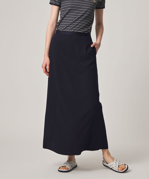 Steven Alan(スティーブンアラン)の「<Steven Alan>バックサテン ジョーゼット ロングスカート(スカート・レディース・ネイビー/ライトグレー・S/M)」の2枚目の写真
