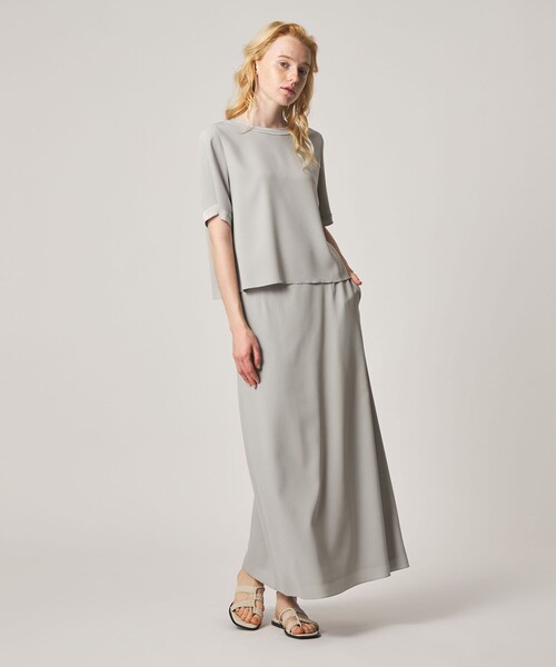 Steven Alan(スティーブンアラン)の「<Steven Alan>バックサテン ジョーゼット ロングスカート(スカート・レディース・ネイビー/ライトグレー・S/M)」の5枚目の写真