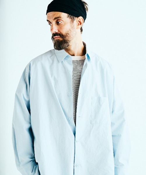 BASISBROEK（バシスブルック）の「VAKEN -SOLID-（シャツ/ブラウス・メンズ・サックスブルー/ネイビー・1/2）」の14枚目の写真