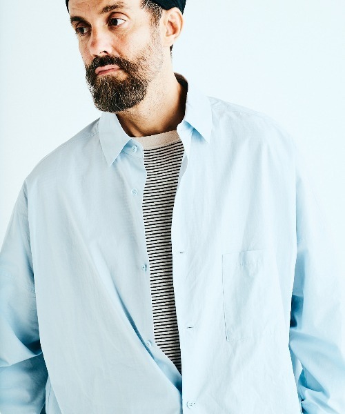BASISBROEK（バシスブルック）の「VAKEN -SOLID-（シャツ/ブラウス・メンズ・サックスブルー/ネイビー・1/2）」の15枚目の写真