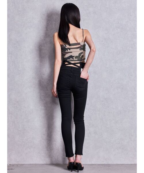 GYDA(ジェイダ)の「ハイウエストバッククロスダメージスキニーデニムパンツ(デニムパンツ・レディース・ライトブルー/ブラック・MEDIUM/SMALL/X-SMALL)」の20枚目の写真