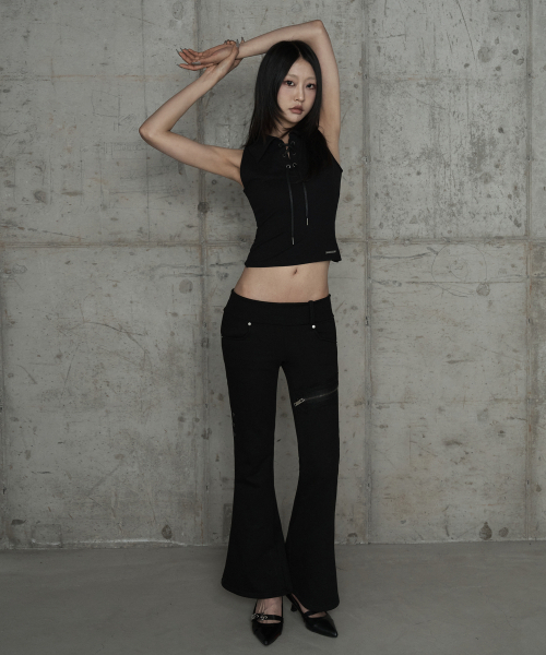 ETRE AU SOMMET(エトレオソメ)の「Halter Back Circle Corset Collar Sleeve (Black)(Tシャツ/カットソー・レディース・ブラック・FREE)」の13枚目の写真