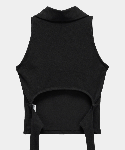 ETRE AU SOMMET(エトレオソメ)の「Halter Back Circle Corset Collar Sleeve (Black)(Tシャツ/カットソー・レディース・ブラック・FREE)」の5枚目の写真
