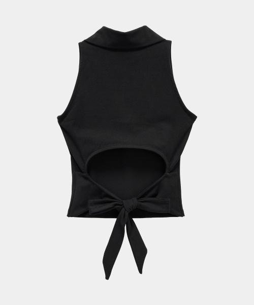 ETRE AU SOMMET(エトレオソメ)の「Halter Back Circle Corset Collar Sleeve (Black)(Tシャツ/カットソー・レディース・ブラック・FREE)」の7枚目の写真