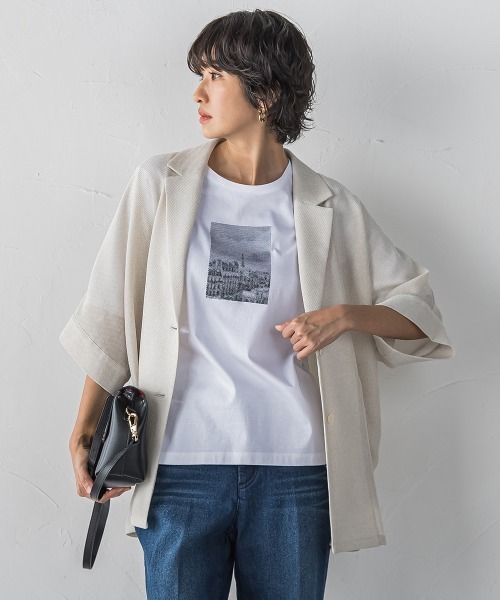 la.f…(ラエフ)の「刺繍Tシャツ(Tシャツ/カットソー・レディース・ホワイト/チャコールグレー・9号/11号)」の10枚目の写真