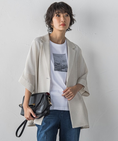 la.f…(ラエフ)の「刺繍Tシャツ(Tシャツ/カットソー・レディース・ホワイト/チャコールグレー・9号/11号)」の11枚目の写真