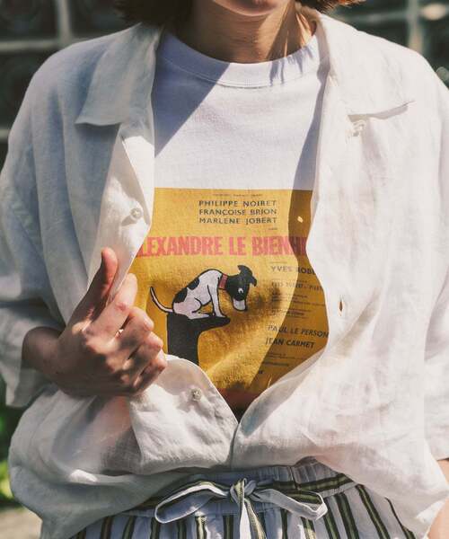 417 EDIFICE(フォーワンセブンエディフィス)の「追加|SAVIGNAC×417 グラフィックTシャツ(Tシャツ/カットソー・メンズ・ホワイト/アイボリー/オートミール/イエロー/ブルー系その他/ストーン/ホワイト系その他/ホワイト×ホワイト・LARGE/MEDIUM/SMALL)」の2枚目の写真