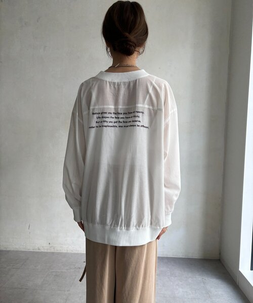 DouDou（ドゥドゥ）の「【WEB限定/新色追加】バックロゴシャツカーディガン（シャツ/ブラウス・レディース・ホワイト/チャコールグレー/ブラウン・FREE）」の17枚目の写真