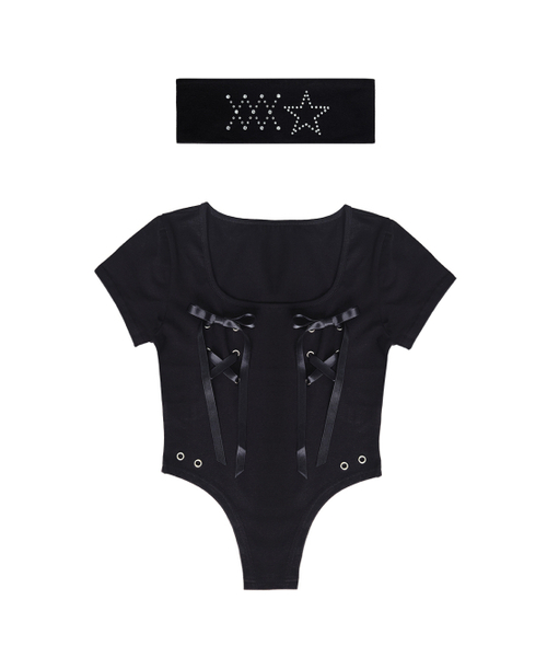 REPIVV(レピヴ)の「Lace Me Up Set (Black)(Tシャツ/カットソー・レディース・その他・FREE)」の1枚目の写真