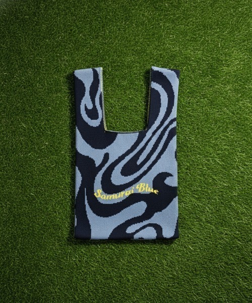 JFA STORE(ジェイエフエーストア)の「【JFA STORE】 ニットバッグ SAMURAI BLUE 波紋総柄ジャカード JFAエンブレムワッペン(エコバッグ/サブバッグ・レディース・ネイビー/ピンク・FREE)」の13枚目の写真
