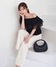 【LEJA】3WAYオフショルフリンジシアーレイヤードトップス