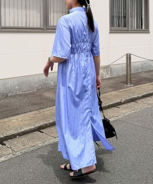 Bab(バブ)の「【再登場・選べるサイズ展開】ビスチェ風シャツワンピース(シャツワンピース・レディース・ブルー/アイボリー/ピンク・M/S)」の13枚目の写真