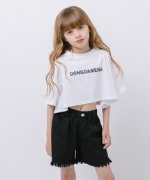 URBAN CHERRY | フロントロゴプリントドロップショルダークロップドTシャツ(Tシャツ/カットソー)
