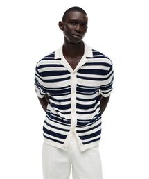 TOMMY HILFIGER | ブルトンストライプニットシャツ(シャツ/ブラウス)