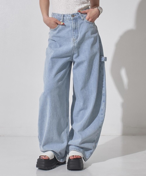 ANAP(アナップ)の「ハートポケット バレルカーゴパンツ(その他パンツ・レディース・ライトブルー/ブラック・S/M)」の2枚目の写真