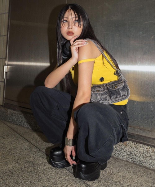 ANAP(アナップ)の「ハートポケット バレルカーゴパンツ(その他パンツ・レディース・ライトブルー/ブラック・S/M)」の5枚目の写真