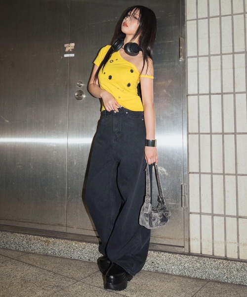 ANAP(アナップ)の「ハートポケット バレルカーゴパンツ(その他パンツ・レディース・ライトブルー/ブラック・S/M)」の6枚目の写真