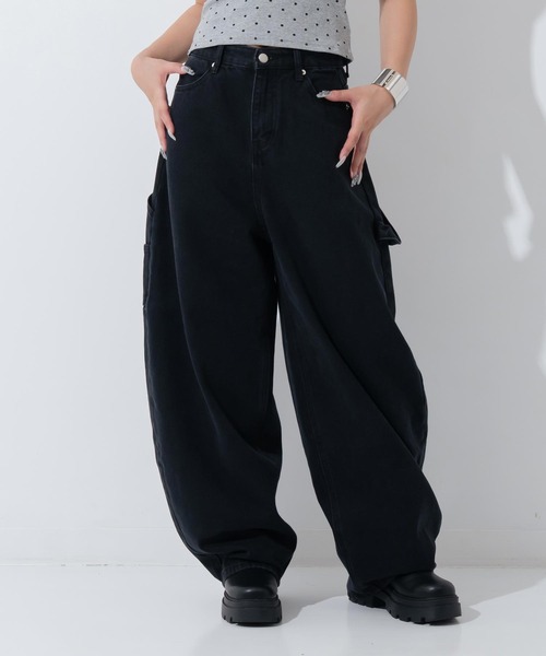 ANAP(アナップ)の「ハートポケット バレルカーゴパンツ(その他パンツ・レディース・ライトブルー/ブラック・S/M)」の9枚目の写真