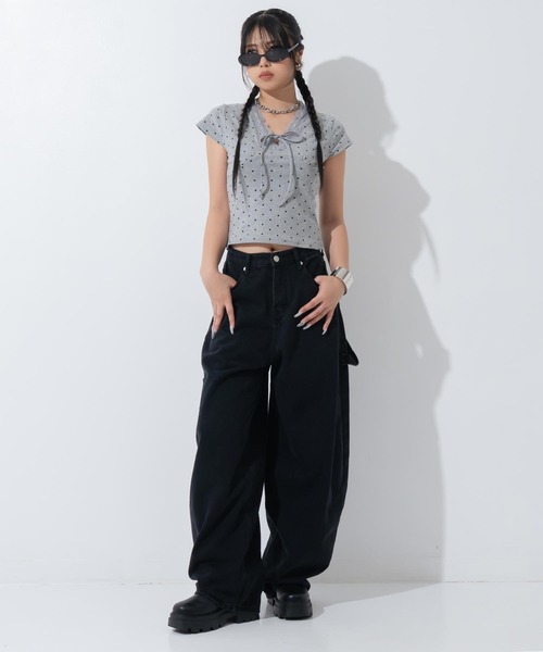 ANAP(アナップ)の「ハートポケット バレルカーゴパンツ(その他パンツ・レディース・ライトブルー/ブラック・S/M)」の13枚目の写真