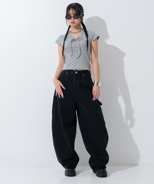 ANAP(アナップ)の「ハートポケット バレルカーゴパンツ(その他パンツ・レディース・ライトブルー/ブラック・S/M)」の14枚目の写真