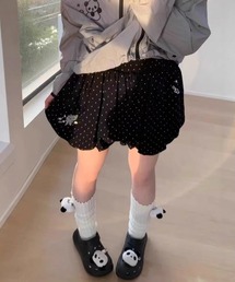 ワンポイント刺繍付きバルーンミニスカート