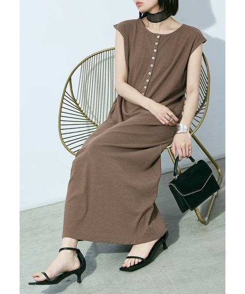 Fashion Letter(ファッションレター)の「テレコヘンリー ノースリーブワンピ(ワンピース・レディース・イエロー/モカ/ブラック・M)」の3枚目の写真