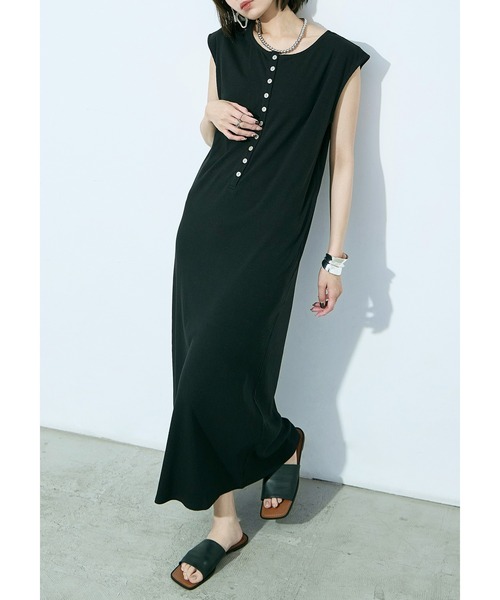 Fashion Letter(ファッションレター)の「テレコヘンリー ノースリーブワンピ(ワンピース・レディース・イエロー/モカ/ブラック・M)」の19枚目の写真