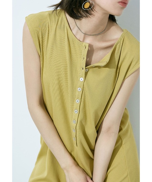 Fashion Letter(ファッションレター)の「テレコヘンリー ノースリーブワンピ(ワンピース・レディース・イエロー/モカ/ブラック・M)」の8枚目の写真