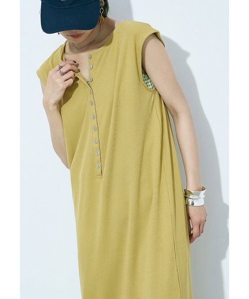 Fashion Letter(ファッションレター)の「テレコヘンリー ノースリーブワンピ(ワンピース・レディース・イエロー/モカ/ブラック・M)」の9枚目の写真