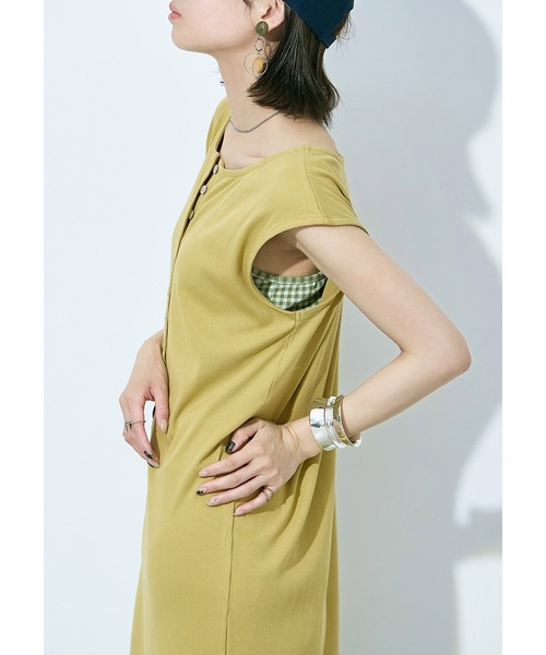 Fashion Letter(ファッションレター)の「テレコヘンリー ノースリーブワンピ(ワンピース・レディース・イエロー/モカ/ブラック・M)」の10枚目の写真